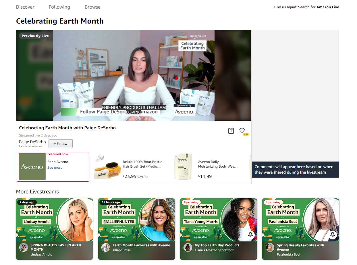 Amazon Live Earth Day screenshot
