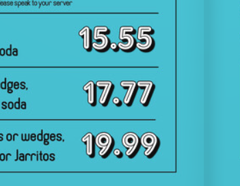 Menu prices